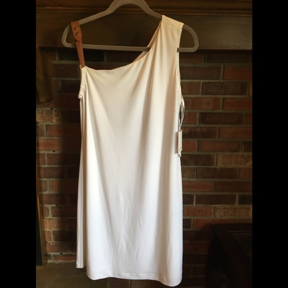 New White CK Dress Leather Strap Shoulder